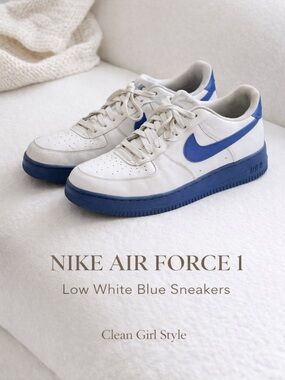 Nike Air Force 1 Low White Blue Sneakers Men’s Size 13